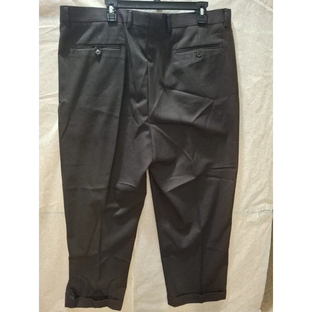 ROUNDTREE & YORKE Easy Care Dress Pants Brown Size 42 X29 (20)